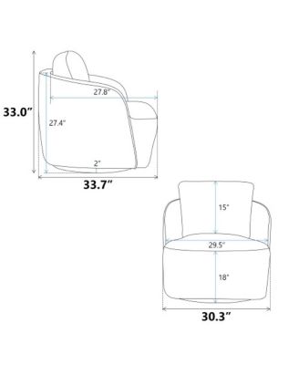 Boucle Upholstered Swivel Accent Barrel Chair & Round Sofa Chair