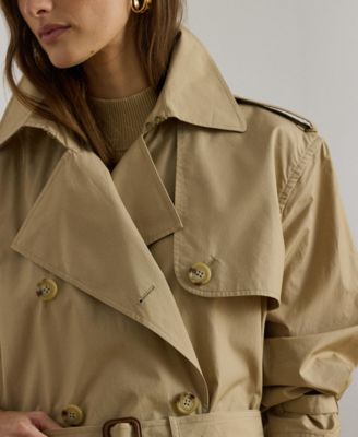Women's Notch Lapel Long-Sleeve Trench Coat