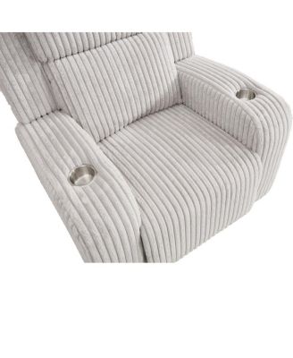  Reclining Corduroy Sofa Couch with Cup Holders