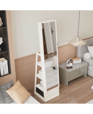 360° Swivel Jewelry Cabinet with Full Length Mirror