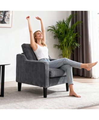 Living Room Accent Chair - Soft Chenille Comfy Armchair for Small Spaces