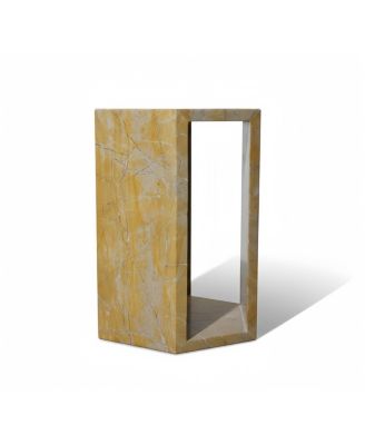 40cm x 32cm Luxury Spanish Gold Marble Hexagonal Side Table