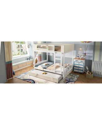 Full Bunk Bed with Trundle and Storage