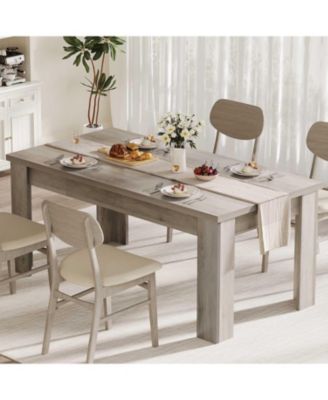 63" Dining Table for 4-6 Farmhouse Dinner Kitchen Table for 4 with Large Tabletop Rectangular Wood Dining Room Table for Kitchen Easy Assembly