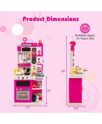 Pretend Play Kitchen Set for Kids with Lights and Sound Effects