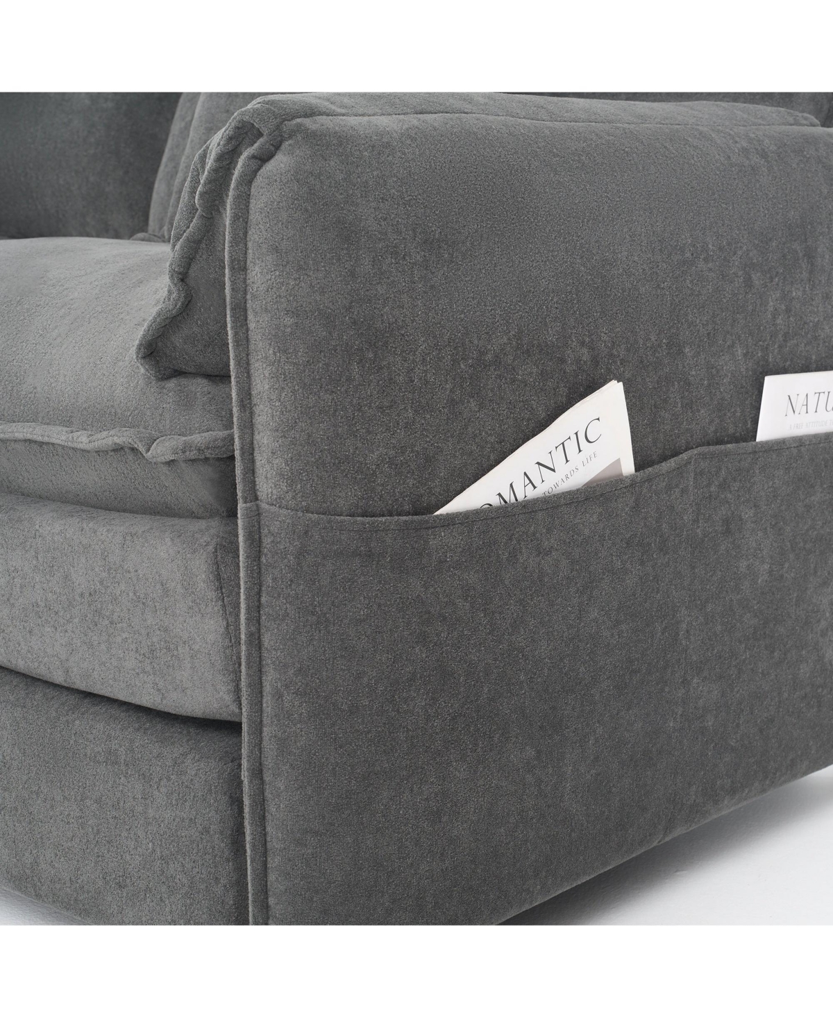 Boyel Living Modular Sectional Sofa , 3-Seater Comfy Cloud Couches with Movable Ottoman, Chenille