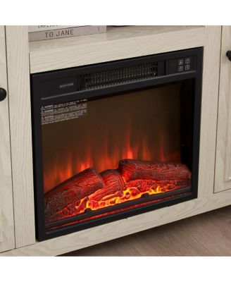 60.23"W Farmhouse Barn Door TV Stand with Fireplace Insert