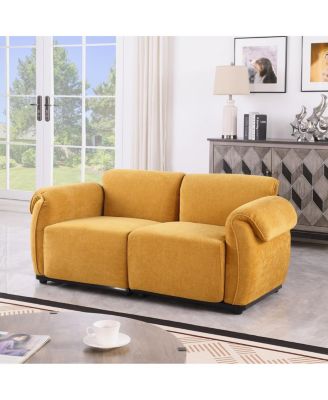 68.5" L Modular Chenille Sofa with Iron Frame