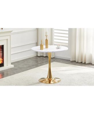 Streamdale Round Dining Table, 31.5" Tulip Bistro Table for Kitchen, Living Room, Cafe