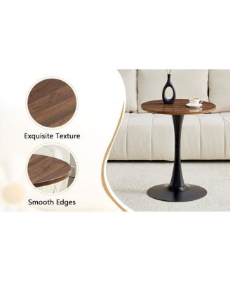 Streamdale Round Dining Table, 23.6" Tulip Table with Thickened Top & Metal Pedestal