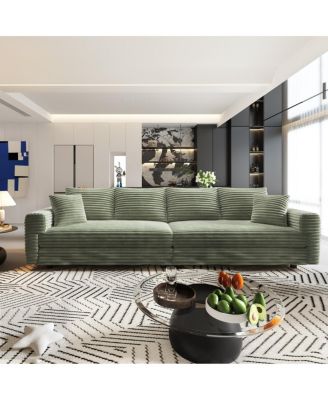 Streamdale 102" Plush Corduroy 4-Seat Sofa, Modern Comfy Upholstered Cloud Couch