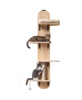 Height-Adjustable Door Cat Tree, 5-Level No-Drill Climber for Apartments