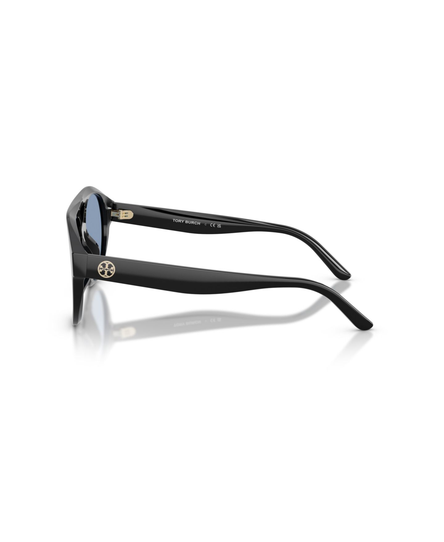 Женские солнцезащитные очки Tory Burch Pilot Sunglasses, TY7233U, цвет: Чёрный — фото 3