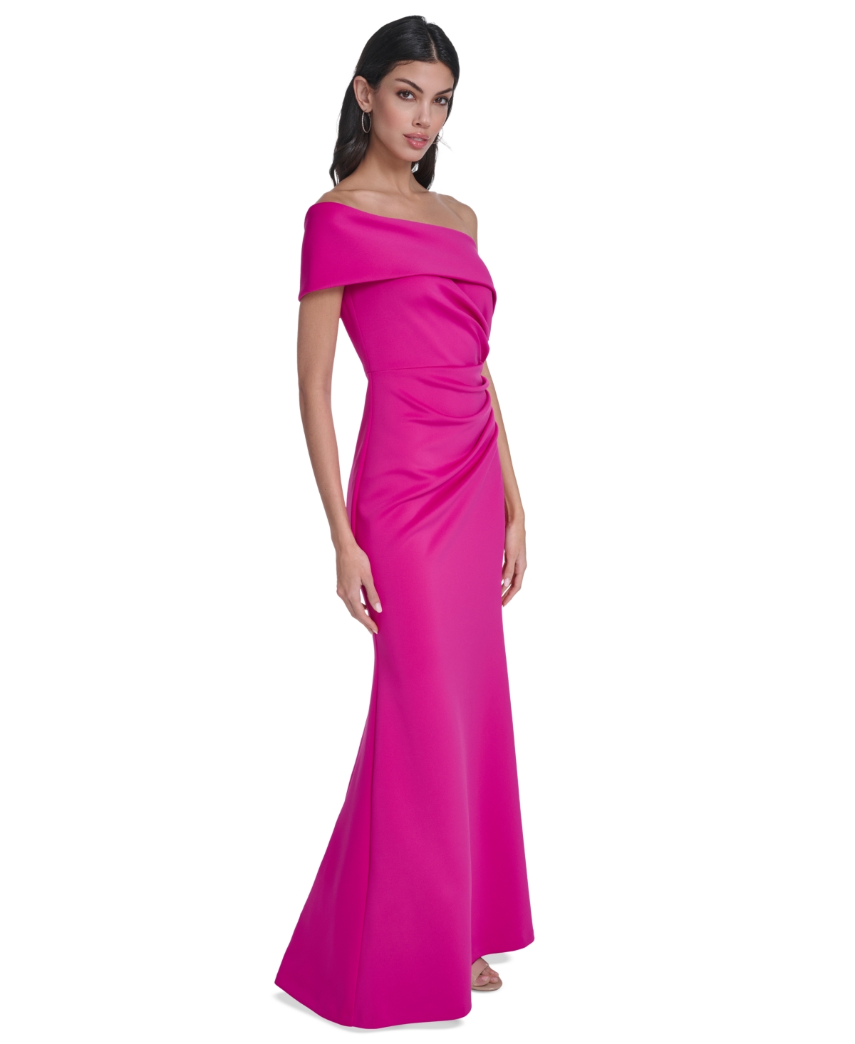 Eliza J Women's One-Shoulder Side Tucks Gown