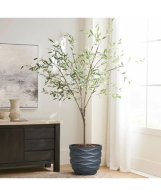 13.4-Inch Round Waves MgO Planter