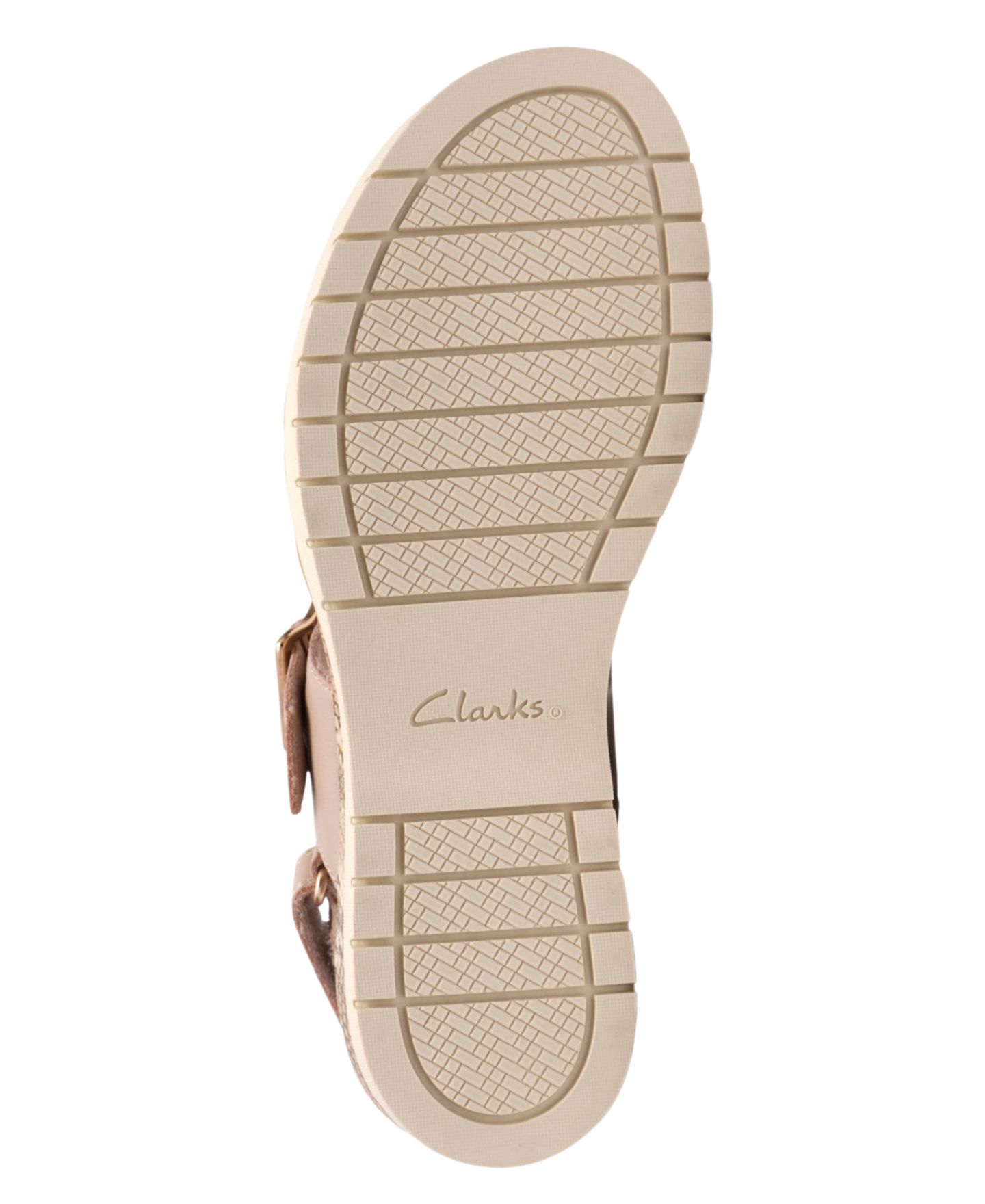 Женские сандалии Clarks Diaz Rose Round Toe Wedge, цвет: Бежевый кожаный — фото 5