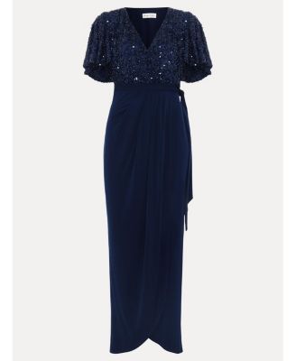 Women's Janessa Sequin Wrap Maxi Dress