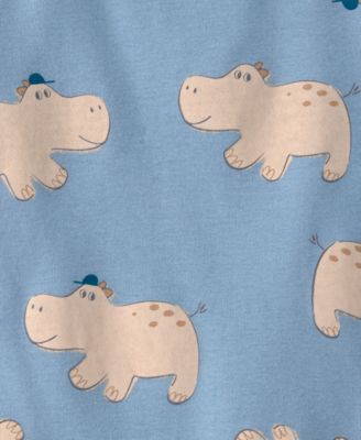 Baby Boys' Blue Hippo Snap-Up Romper