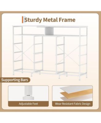 Dresser for Bedroom with 11 Drawers Featuring LED Light and Power Outlet, Fabric Dressers & Chest of Drawers with Open Shelves for Hallway