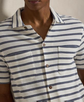 Men's Striped Camp Collar Shirt