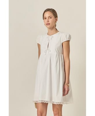 Women's Pearl Scallop Babydoll Mini Dress