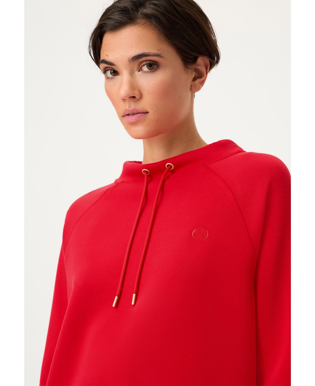 Olsen Women's Scuba Jersey Funnel Neck Top