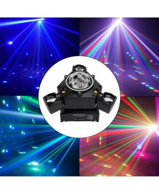 3-Headed LED Stage Light with Laser & Strobe, 80W RGBW System, DMX512 for DJ/Party