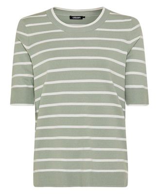 Women's Striped Short Sleeve Sweater