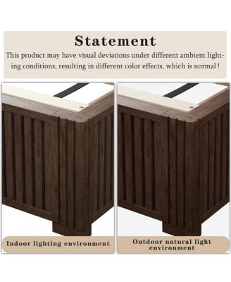 Streamdale Solid Walnut Queen Platform Bed Frame - No Box Spring Needed