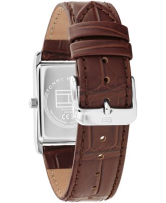 Men's Quartz Brown Leather Watch, 25.5 mm
