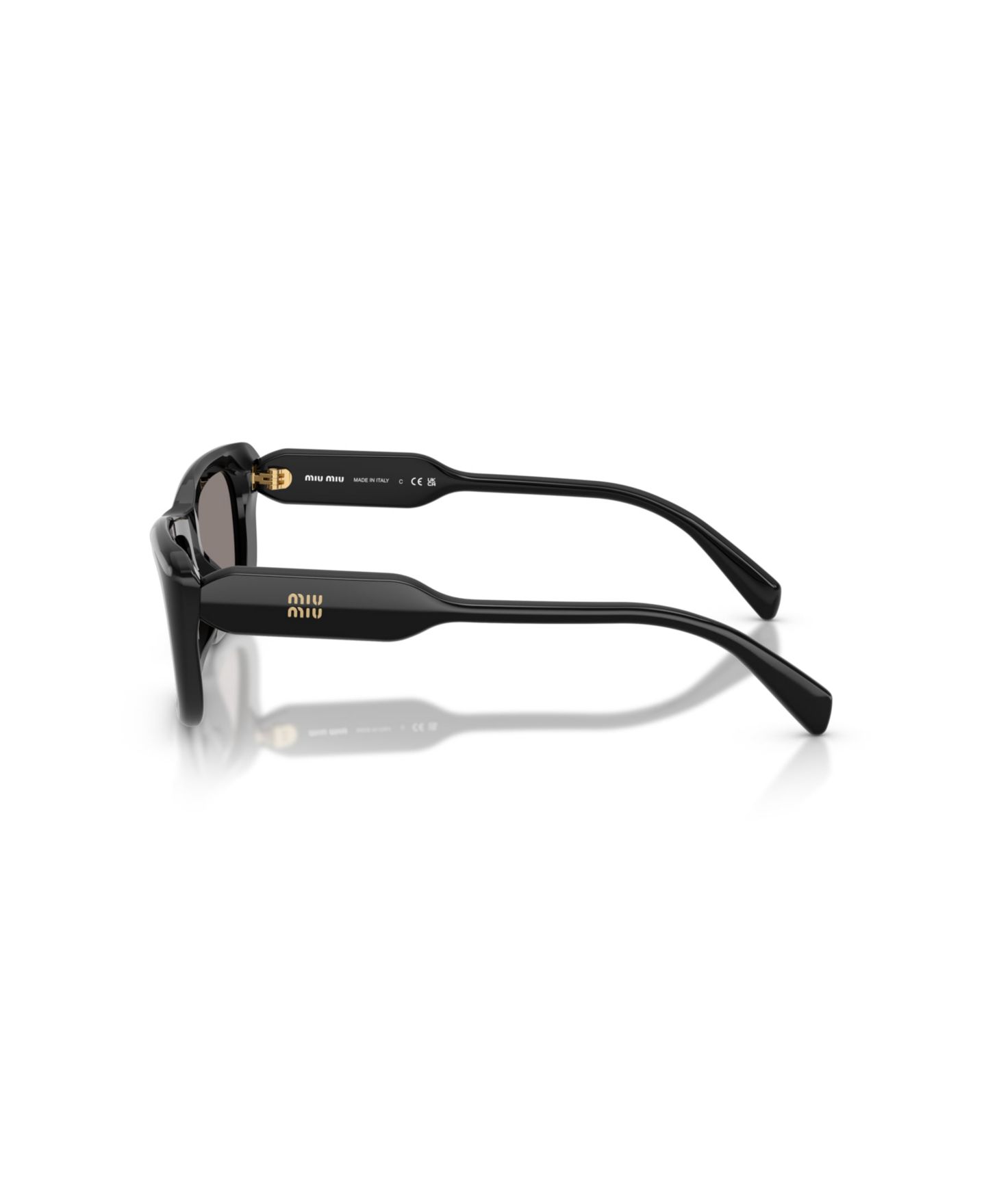 Женские солнцезащитные очки MIU MIU Rectangle Sunglasses, MU B12S, цвет: Чёрный — фото 3