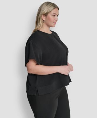 Plus Size Crew Neck Short-Sleeve Top