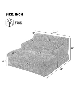 Chenille Sofa Bed, 59.5-Inch Sleeper Sofa, Loveseat.