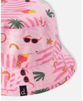 Baby Girls Hat with Beach Print
