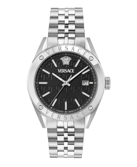 Мужские часы Versace Athletic Silver Stainless Steel Bracelet Watch, 41mm