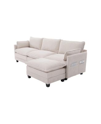 102" Oversized Modular Sectional Sofa with Movable Ottoman