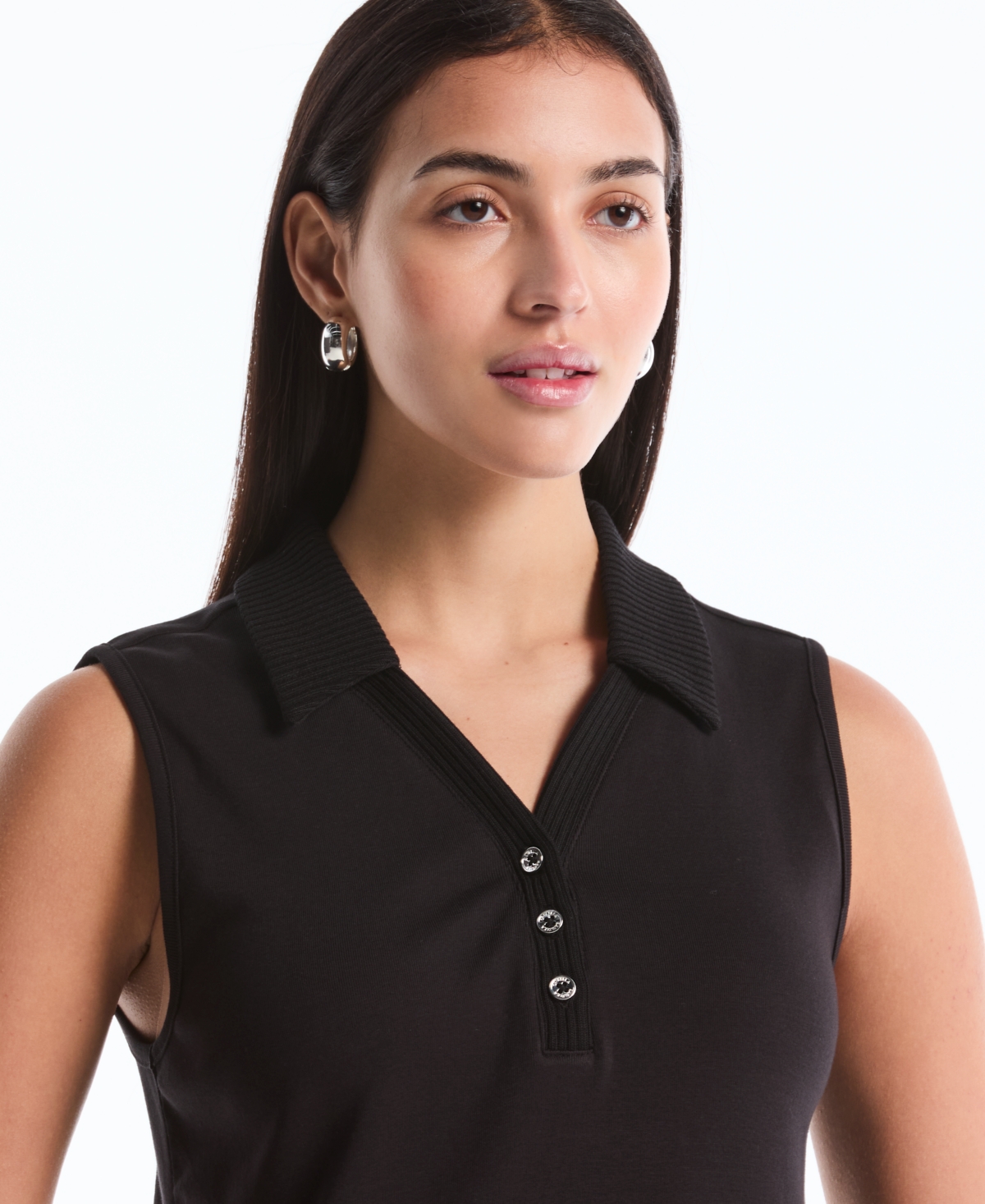 Rafaella Petite Sleeveless Polo Top