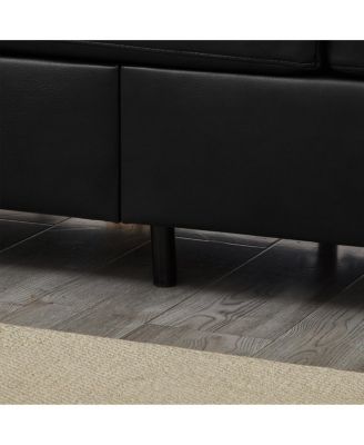 79" Three Seater Modern Faux Leather Sofa with Storage