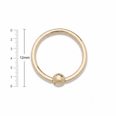 Solid 14k Yellow or White Gold 16G Small 2mm Captive Bead Hoop Internally Threaded Ring