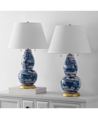 Set of 2 Color Swirls Glass Table Lamp