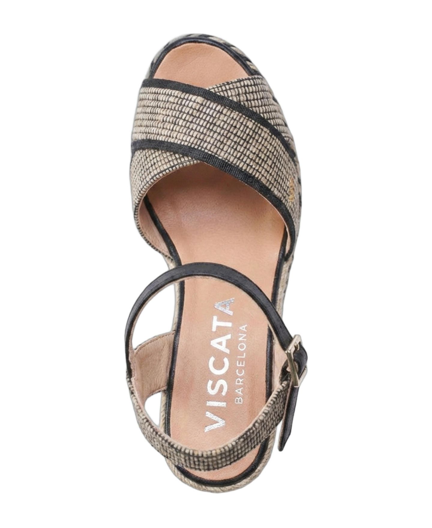 Женские сандалии VISCATA Empuria Canvas Espadrille Sandal Wedges Ankle Strap, цвет: Чёрный — фото 7