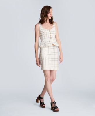 Women's Windowpane Plaid Mini Skirt