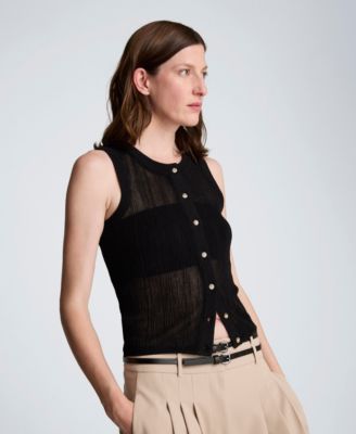 Women's Sheer Variegated Rib Vest