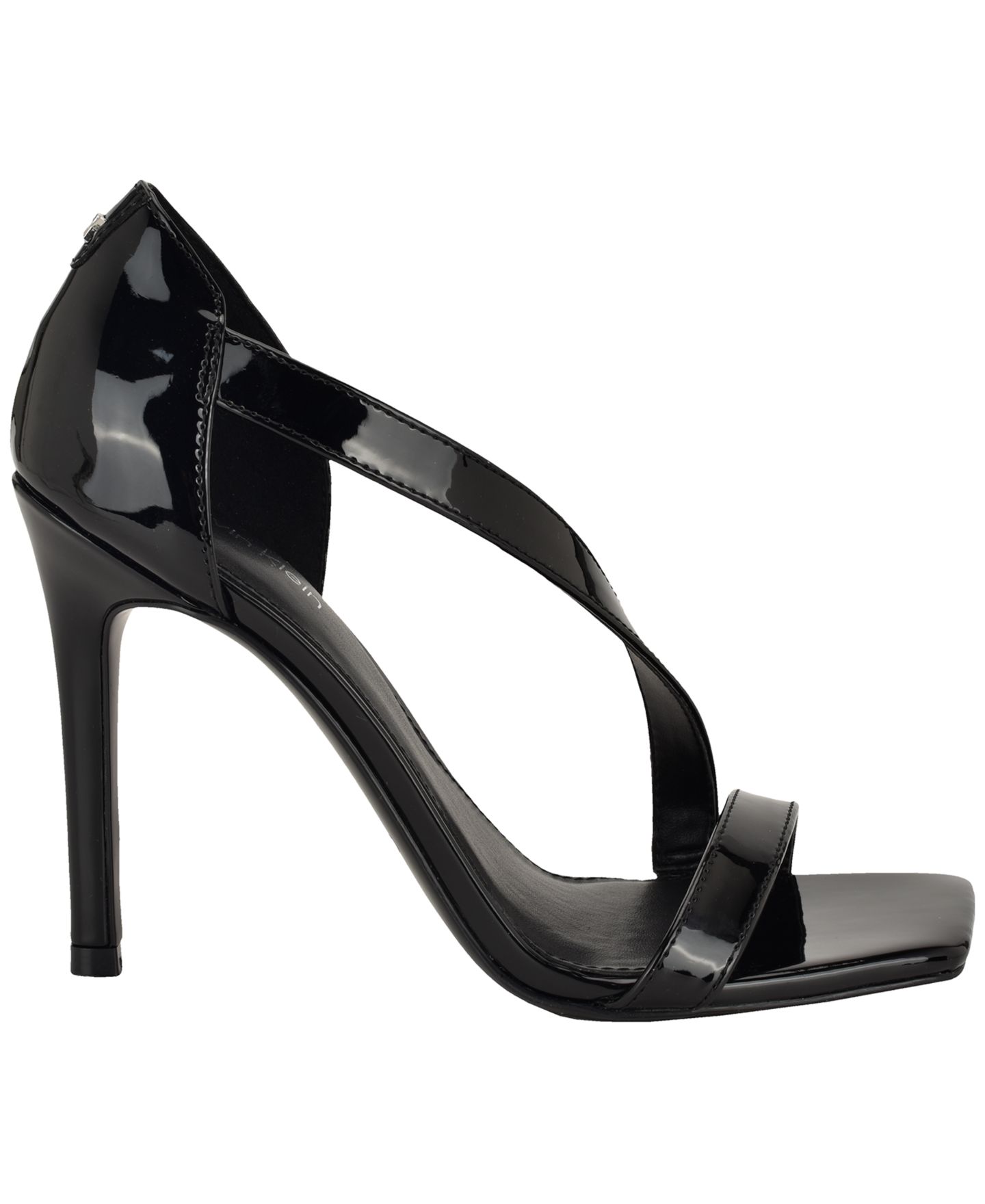 Женские сандалии Calvin Klein Tracy Asymmetrical Strap High Stiletto Dress Sandals, цвет: Чёрный лаковый — фото 2