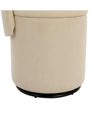 Streamdale Stylish Swivel Barrel Chair with Storage & Free Cat Bed