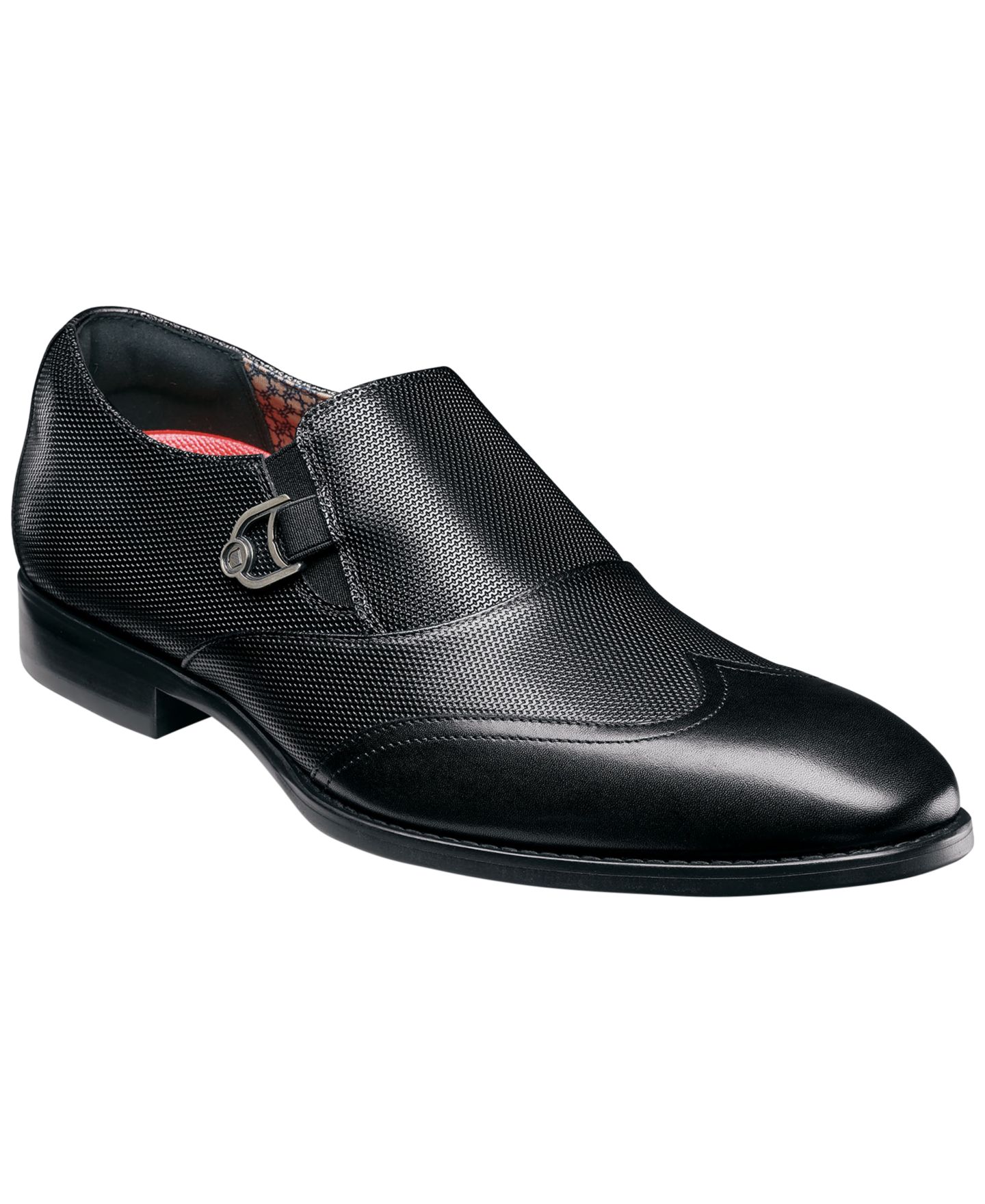Мужские туфли Stacy Adams Lockwood Wingtip Slip-On Dress Shoes, цвет: Чёрный — фото 1