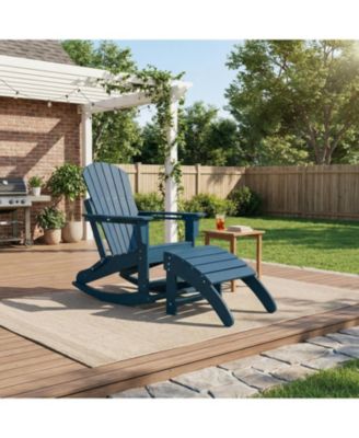 HDPE Adirondack Ottoman Foot Rest, Weather Resistant Outdoor Footstool for Adirondack Chair