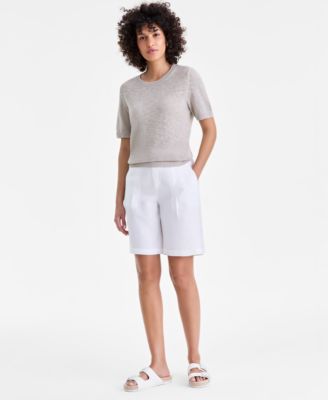 Women's 100% Linen Bermuda Shorts