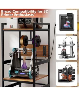 3D Printer Stand with Filament Storage & Power Panel, Metal Frame Workstation