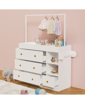 Modern Baby Dressing Table with 3 Drawers & Storage